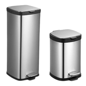 Κάδοι τετράγωνοι INOX LUXURY σατέν 12L με πεντάλ