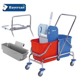 Σφουγγαρίστρα τρόλεϊ διπλή μεταλλική 2x25L